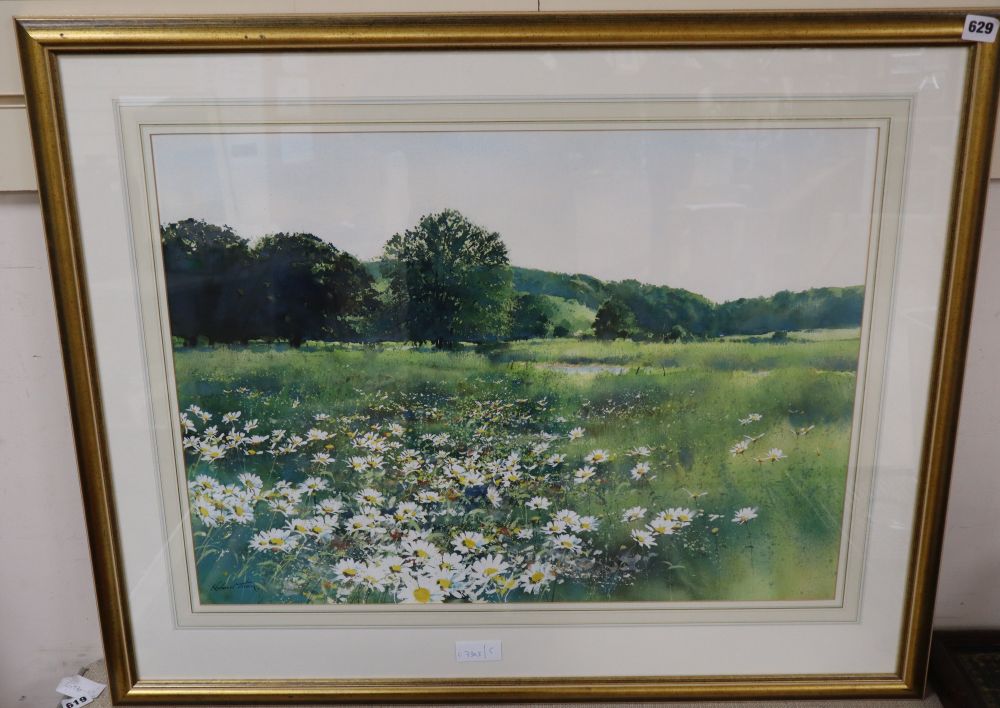 Richard Thorn, watercolour, Long Summer Days, signed, 51 x 70cm